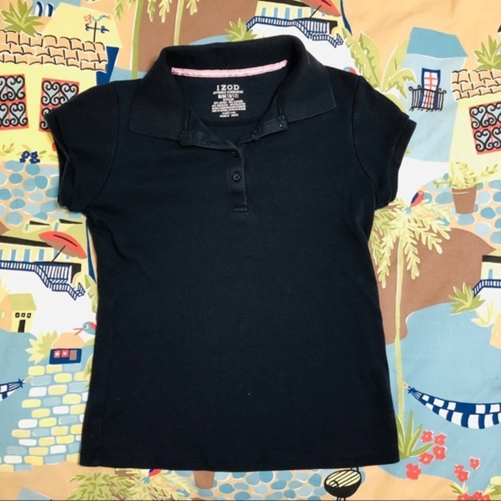 IZOD uniform polo girls size M (10/12) navy‎ blue
